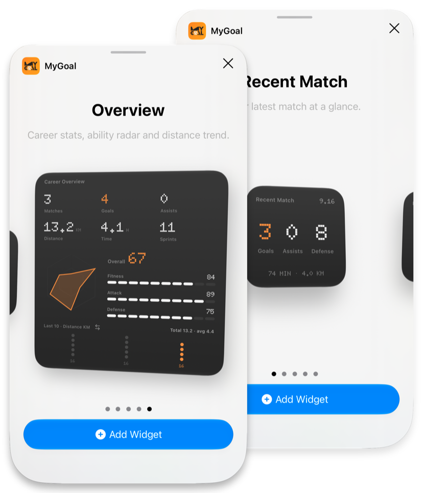 MyGoal — 不打开 App，桌面上就能看数据。